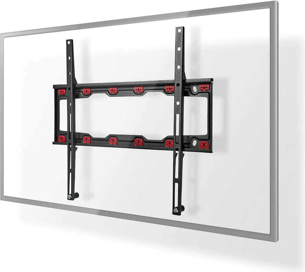 Support TV Mural 23-55" Fixe Acier Noir avec Distance Murale de 28mm