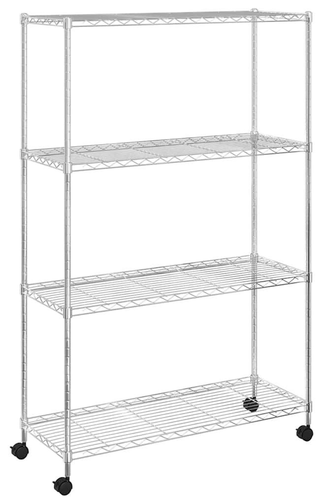vidaXL Lagerregal mit 4 Böden und Rollen 90x35x142 cm Produktbild 
