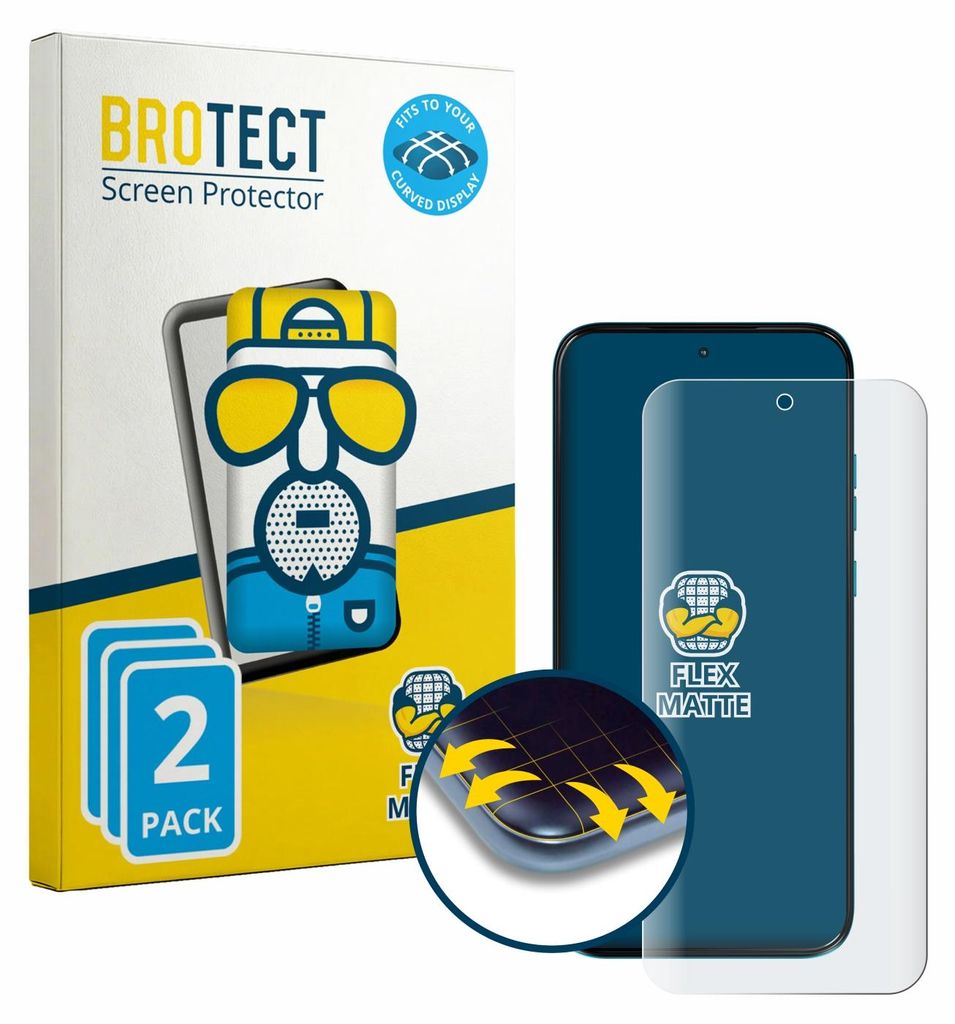 2x BROTECT Fullscreen Schutzfolie für Motorola Moto G87 Displayschutz Folie Fullcover Matt Entspiegelungsfolie
