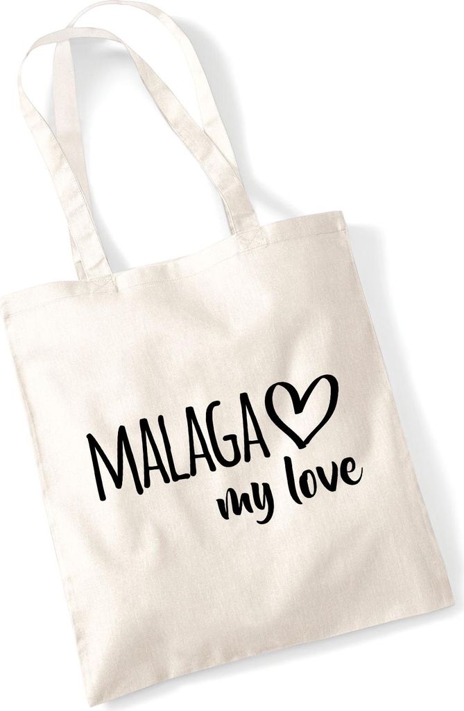 Huuraa Jutebeutel Malaga my love 10 Liter Natural Baumwolle Tasche Geschenkidee