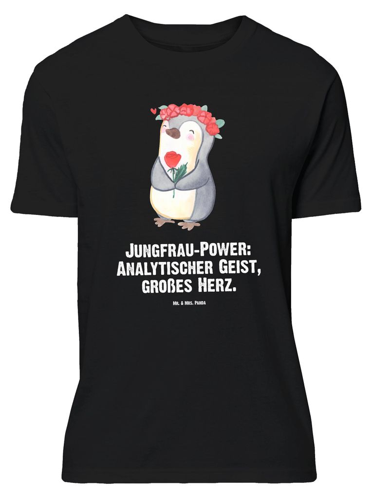 Mr. & Mrs. Panda Größe L T-Shirt Jungfrau Astrologie - Schwarz - Geschenk, Shirt, Tshirt, Tierkreiszeichen, mit Spruch, Geburtstagsgeschenk, Gesc...