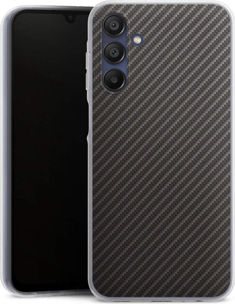 DeinDesign Handyhülle für Samsung Galaxy A15 5G Silikon Hülle Case Smartphone Schutzhülle Carbon Metallic Look Muster