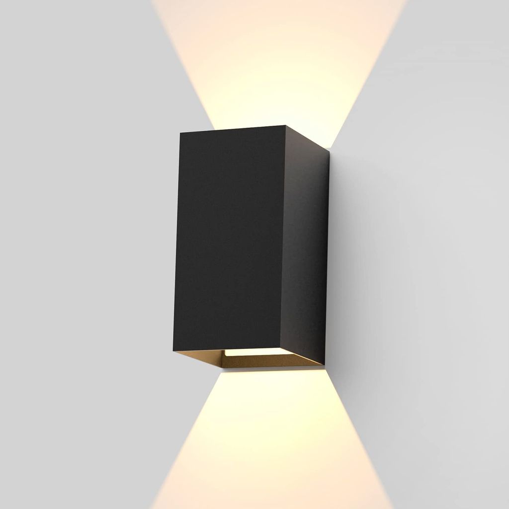 ZMH Led Wandleuchte Innen & Aussen Schwarz Wandlampe  02 Produktbild 