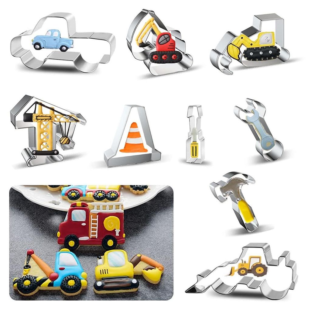 Ausstechformen, 7 Stück Auto Ausstechformen, Keksausstecher aus Edelstahl, Fondant Ausstechformen Kinder, Weihnachts Ausstechformen Set, Fahrzeug ...