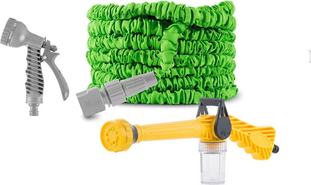 Pack 8-in-1-Hochdruck-Wasserspritze mit Tank und Ausziehbarer Gartenschlauch InnovaGoods