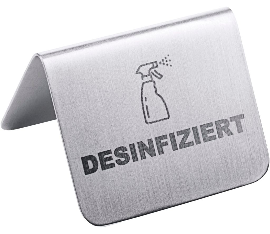 CONTACTO Schild Desinfiziert, Höhe: 35 mm, Breite: 53 mm