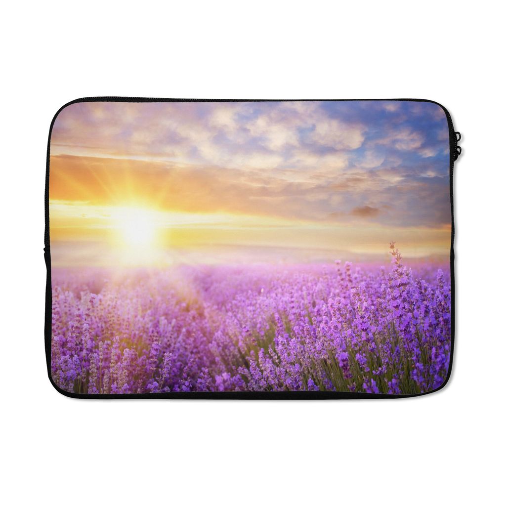 MuchoWow Laptop Hülle 13 Zoll Lavendel - Sonne - Himmel - Natur Laptoptasche - Laptophülle - Sleeve - Rundumschutz