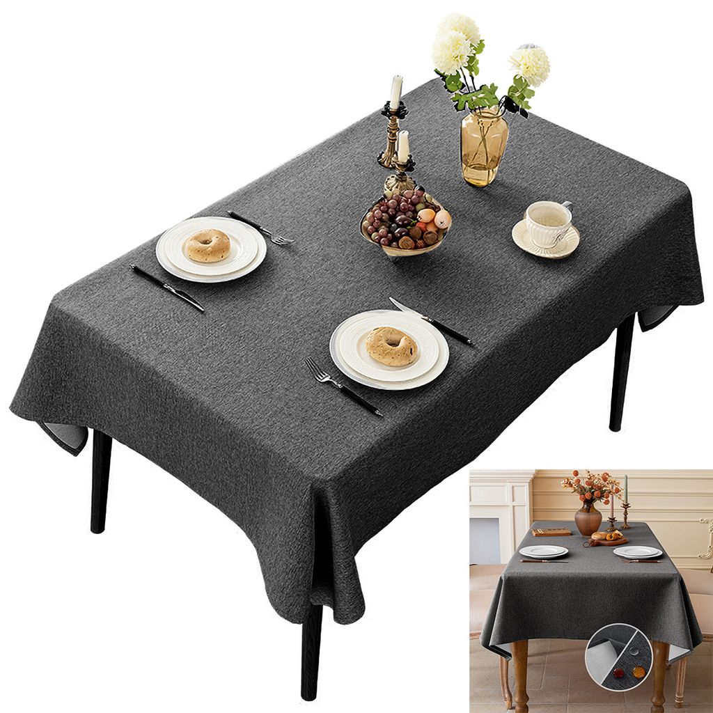 Outdoor Tischdecke 240 x 140 cm – Vintage Leinenlook, Produktbild 