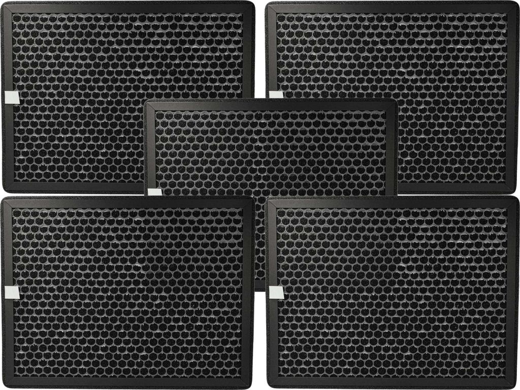 vhbw 5x Aktivkohlefilter Ersatz für Philips FY2420/30 für Luftreiniger - Luftfilter Schwarz
