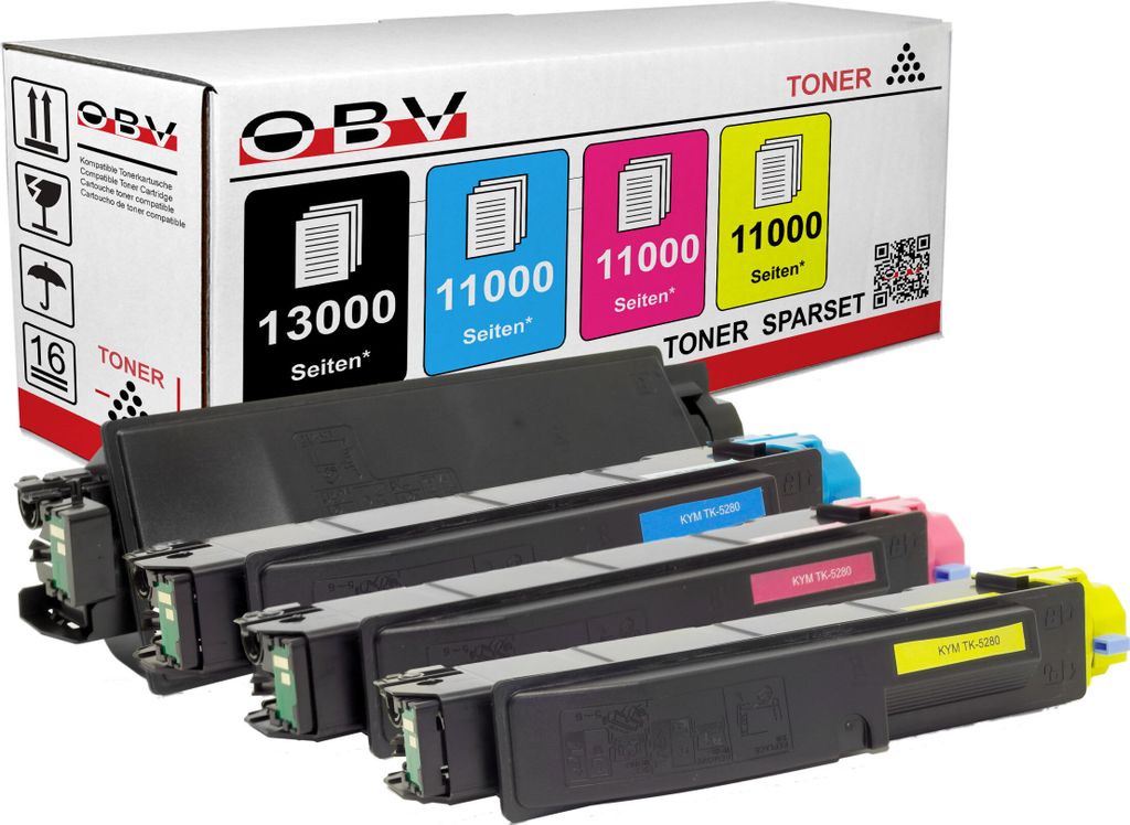 OBV Kompatibel TK-5280 Toner passend für Kyocera ECOSYS M6235cidn M6235cidnt M6635cidn P6235cdn - schwarz, cyan, magenta, gelb