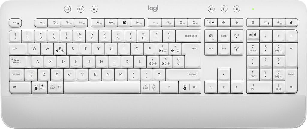 Logitech Signature K650 Comfort kabellose Tastatur, Bluetooth Italy QWERTY, Weiß