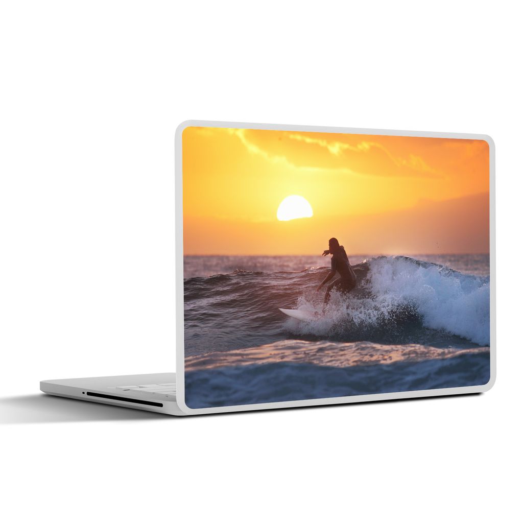 MuchoWow Laptop Aufkleber Sticker Cover Meer - Surfen - Licht 30x21 cm - Sticker für Laptop - Selbstklebend
