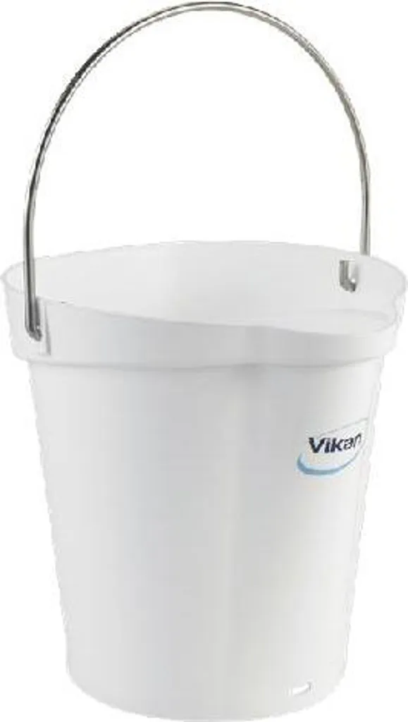 Seau Vikan 12 litres blanc pour hygiène agroalimentaire et laboratoire