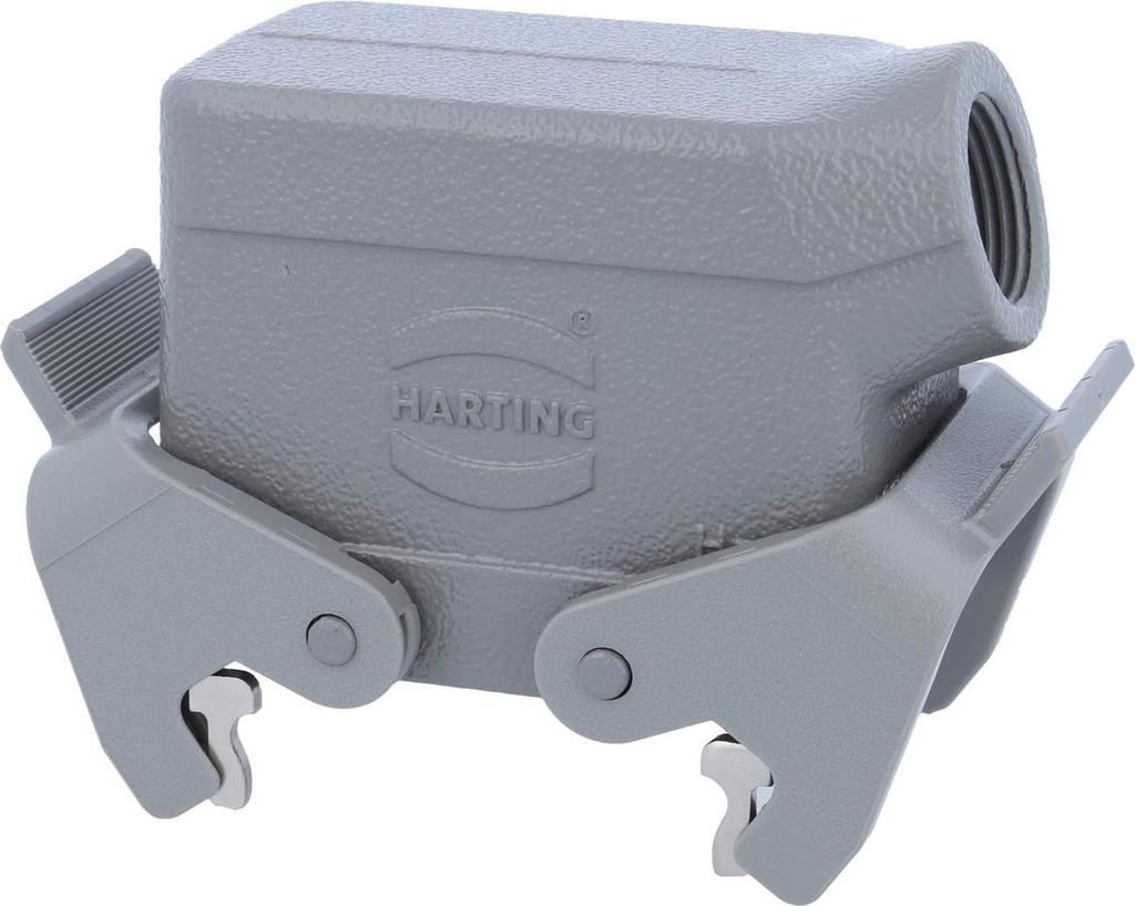 HARTING Han 10B Tüllengehäuse niedrig, 1xM20 seitlicher Kabelabgang, mit 2 Querbügeln Verschraubung M20 Klemmbereich