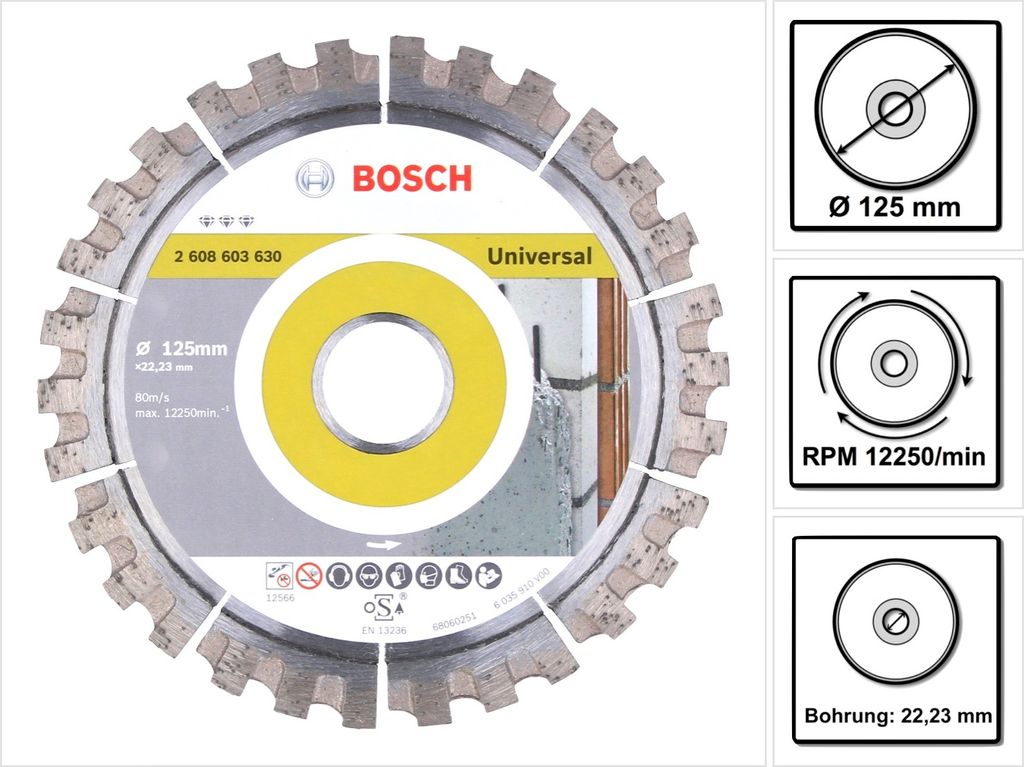 Bosch 2608603630 Bosch Diamanttrennscheibe Best 125x22,23 Obrázek produktu 