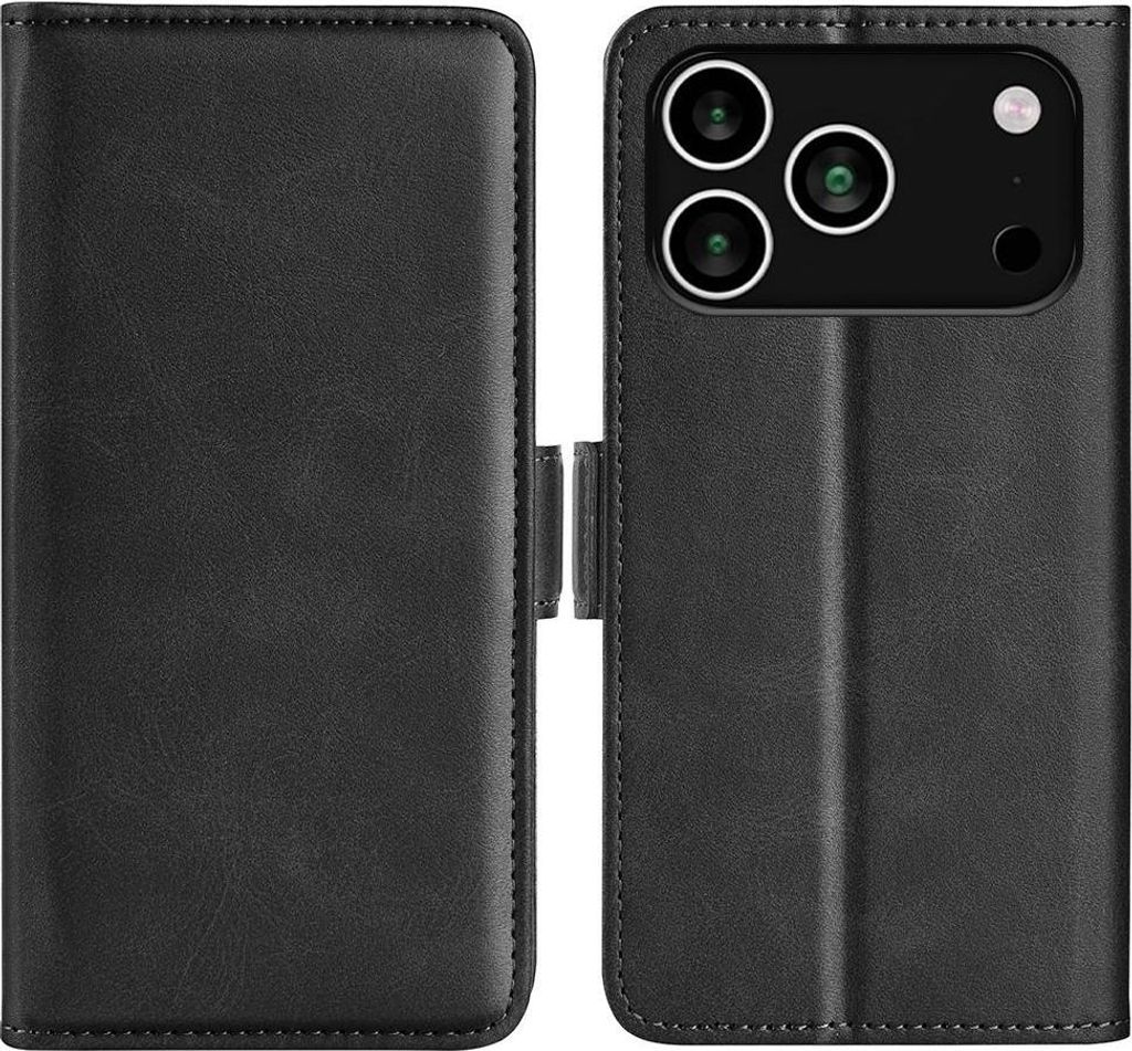 Mobigear Slim Magnet iPhone 17 Pro Max Hülle Klapphülle Geldbörse - Schwarz