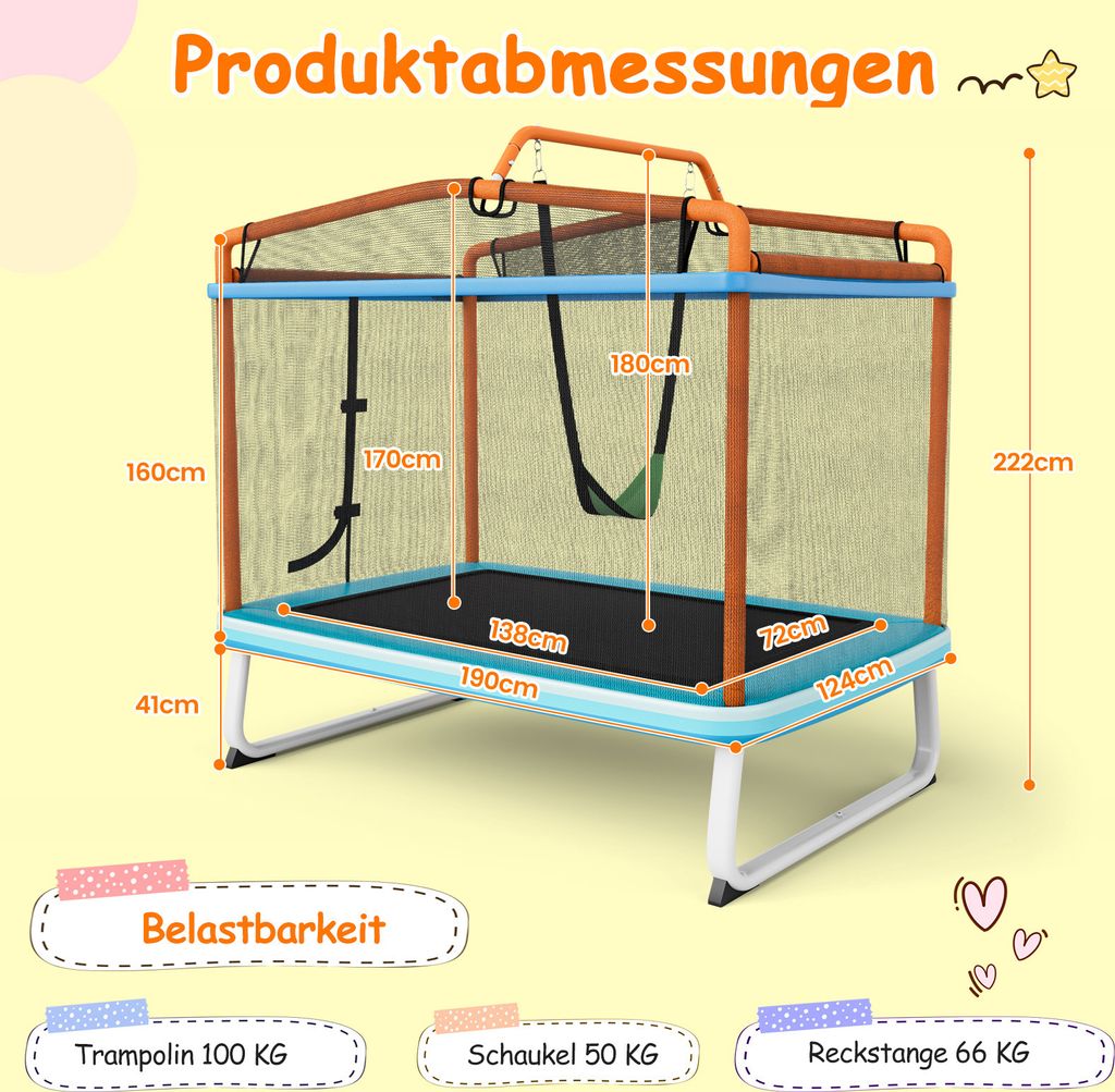 COSTWAY 3 v 1 detská trampolína, záhradná trampolína Obrázok produktu 7