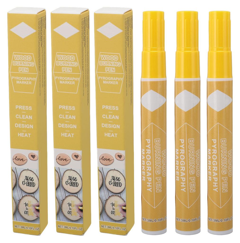 3-teiliges Holzbrennstift-Set, Pyrographie-Marker-Set, Scorch-Werkzeuge, 3 ml, für Anfängerprojekte