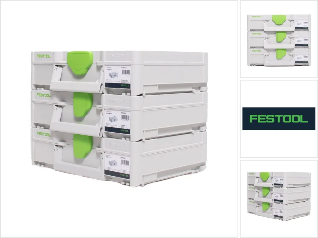Rangement Outils Festool SYS3 M 112 Stop au Désordre Lot de 3 Coffrets