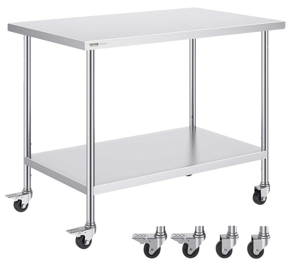VEVOR Edelstahl Vorbereitungs Tisch, 24 x 24 x 34 Zoll, Produktbild 