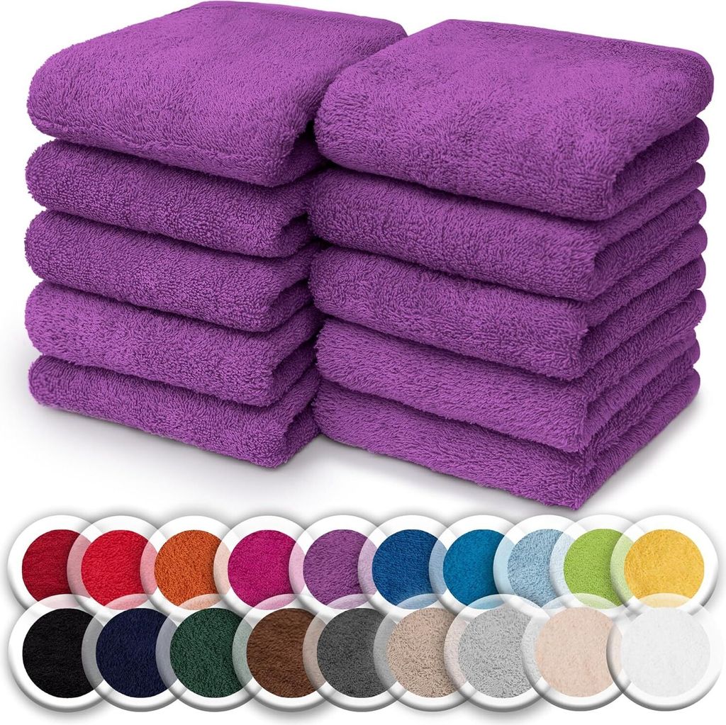 Frottier Seiftücher 10er Pack 30x30cm, 100% Baumwolle, Lila