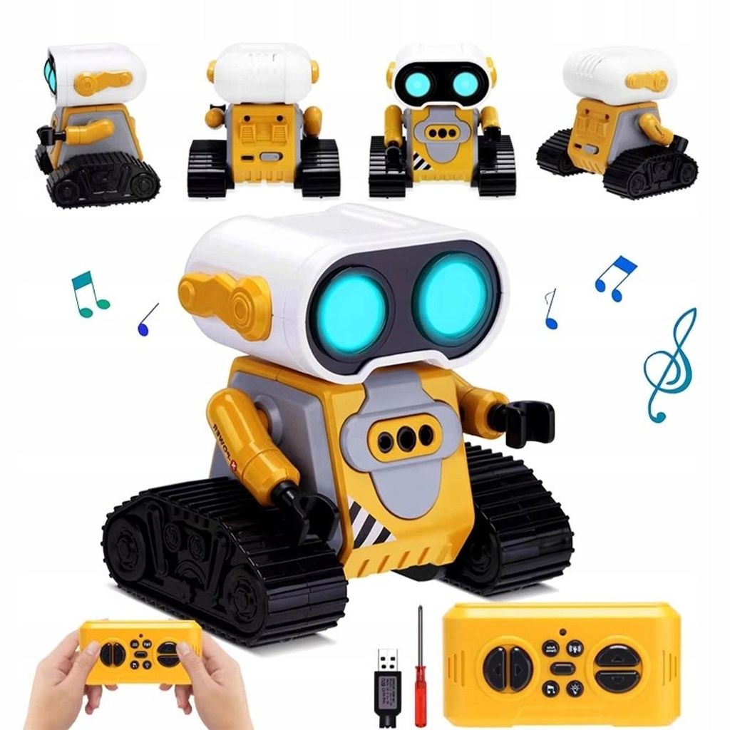 Roboter Kinder Spielzeug, Wiederaufladbares Ferngesteuertes mit LED-Augen Musik und Interessanten Geräuschen RC-Spielzeug mit Gestensensor