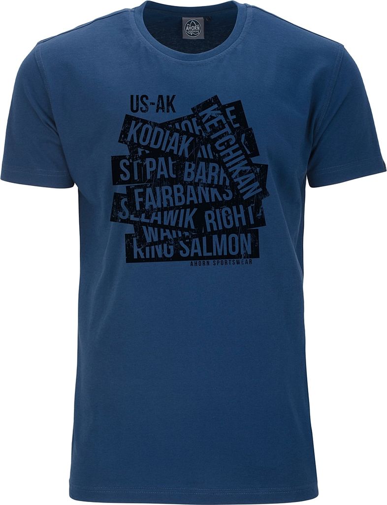 Übergrößen T-Shirt Kodiak schwarz AHORN SPORTSWEAR alpine blue 7XL