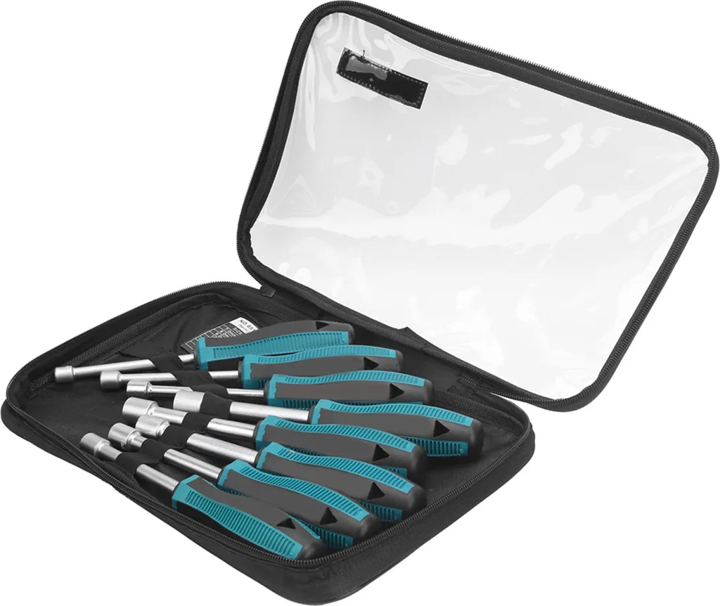 Tournevis à douille hexagonale avec manche grip antidérapant x8