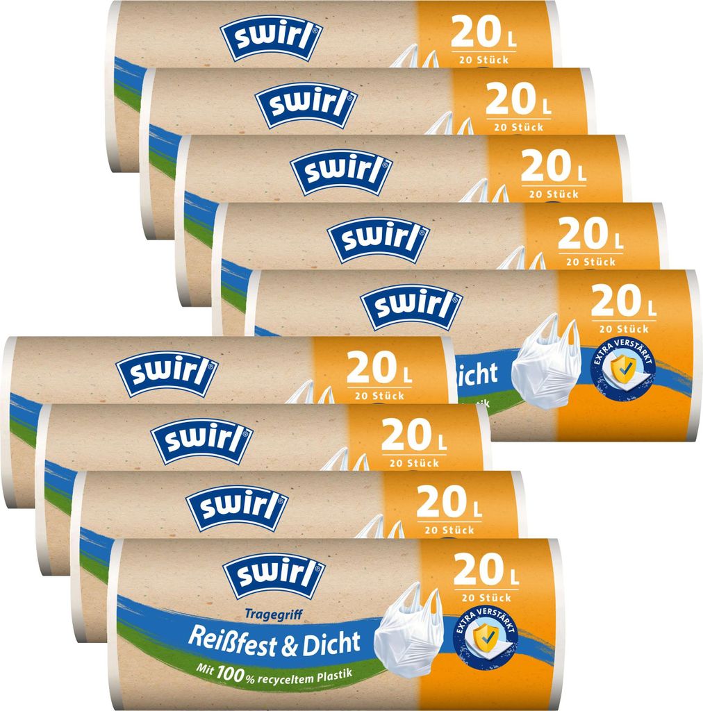 9x Swirl Tragegriff Müllbeutel 20L ( 20 stk./Rolle ) Produktbild 