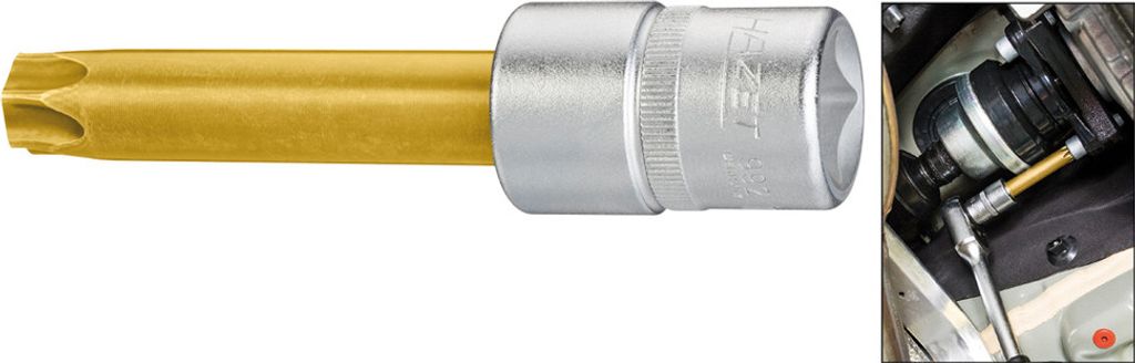Hazet Kardanwelle TX Schraubendreher-Einsatz 2756-T60, 1/2 (12,5 mm) Vierkant hohl, Innen TX Profil, SW T60