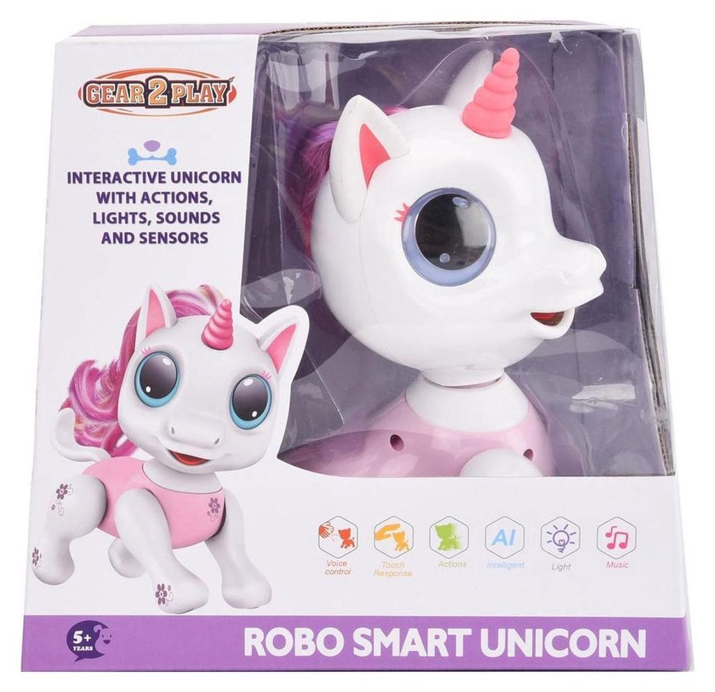 Gear2Play Robo Smart Unicorn, Elektronisches Tier für Kinder, 5 Jahr(e), Mehrfarbig