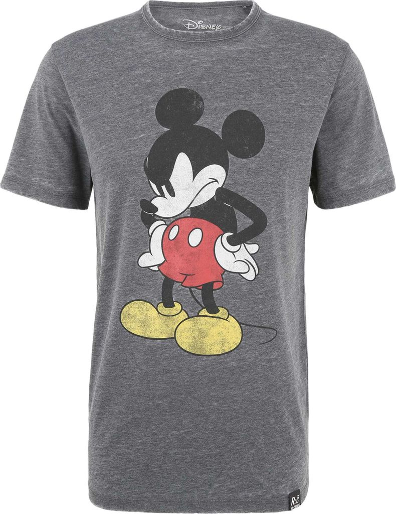 Recovered T-Shirt Disney Mickey Mouse Madface im zeitlosen Design dunkelgrau S