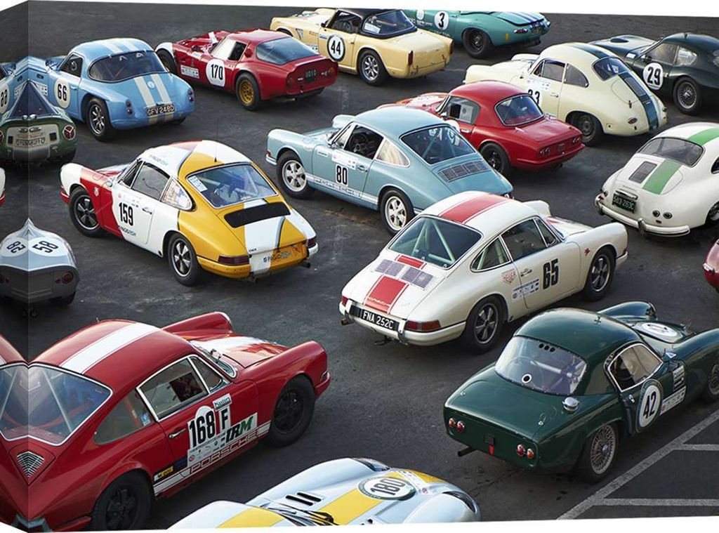 Leinwandbild – Oldtimer-Rennwagen beim Grand Prix, Nürburgring– 100x70 cm