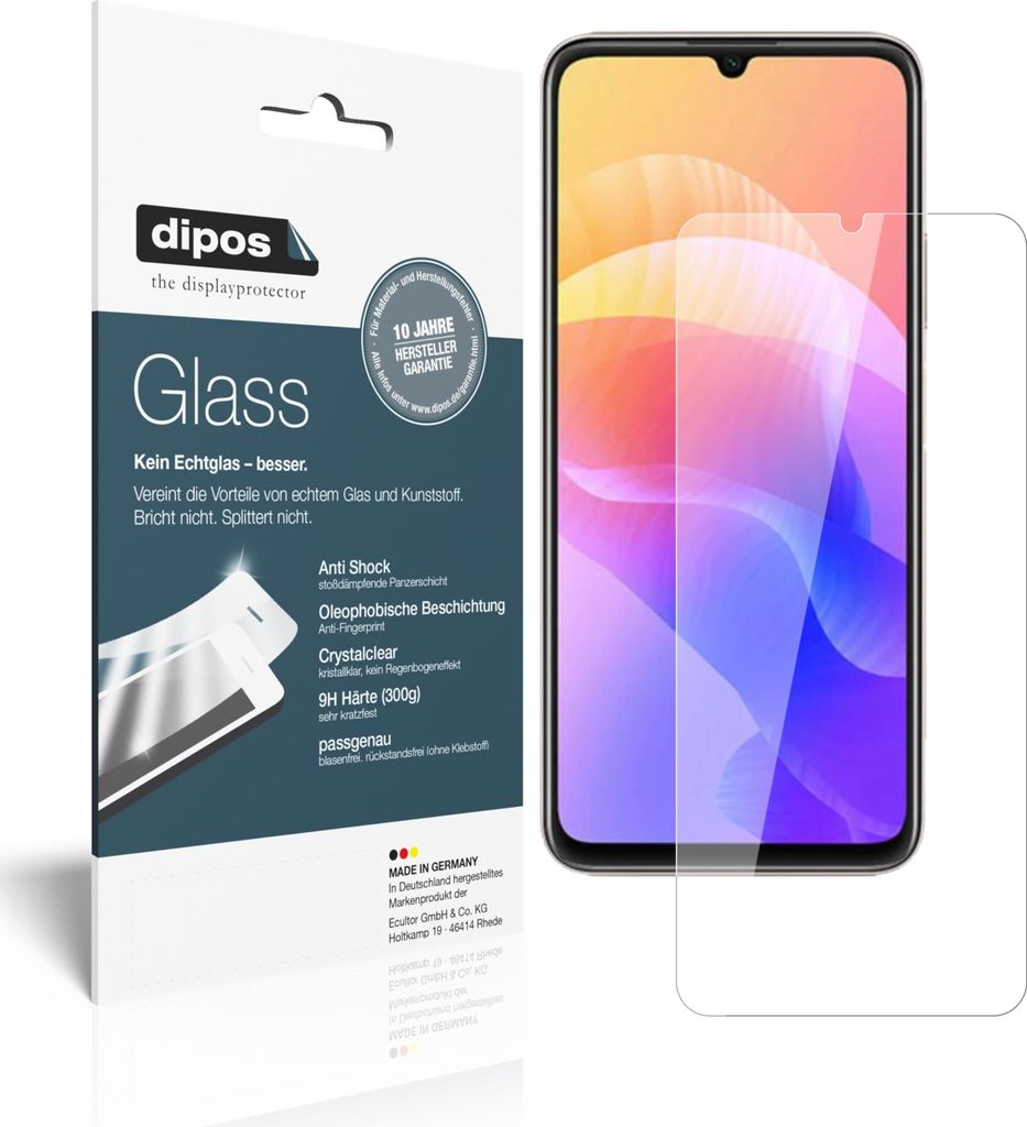 2x Schutzfolie für Huawei Enjoy 20 5G - Anti-Shock 9H Folie dipos Glass Kunststoffglas