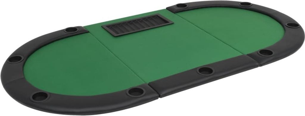 vidaXL 9-členný pokerový skladací stôl 3-fold Oval Green Obrázok produktu 3