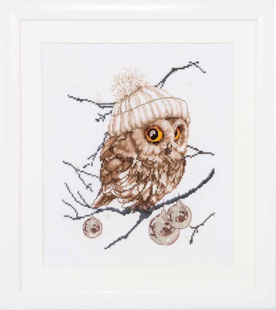 Thea Gouverneur Kit gezählter Kreuzstich "Whoo..Whoo..It's Winter Aida", 31x30cm