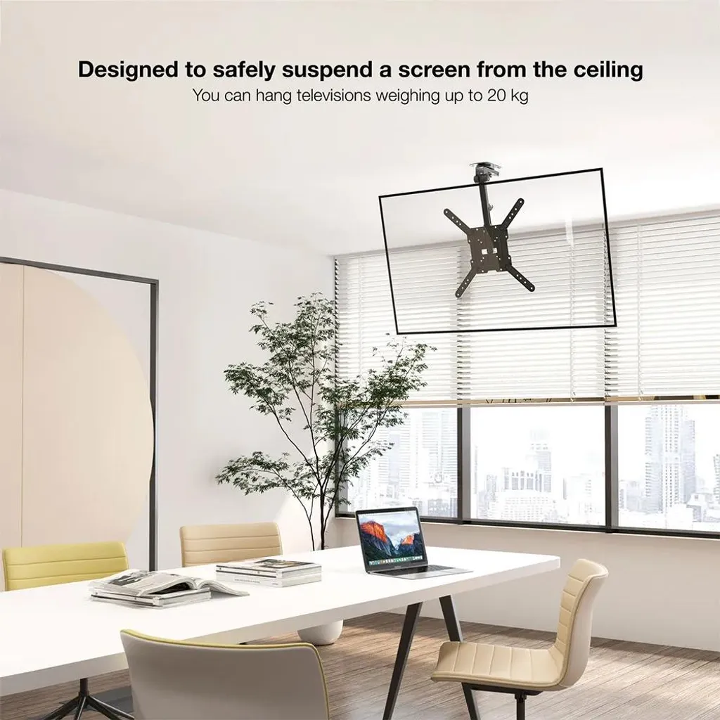 Support plafond TV pour éviter les reflets et fixer sans mur