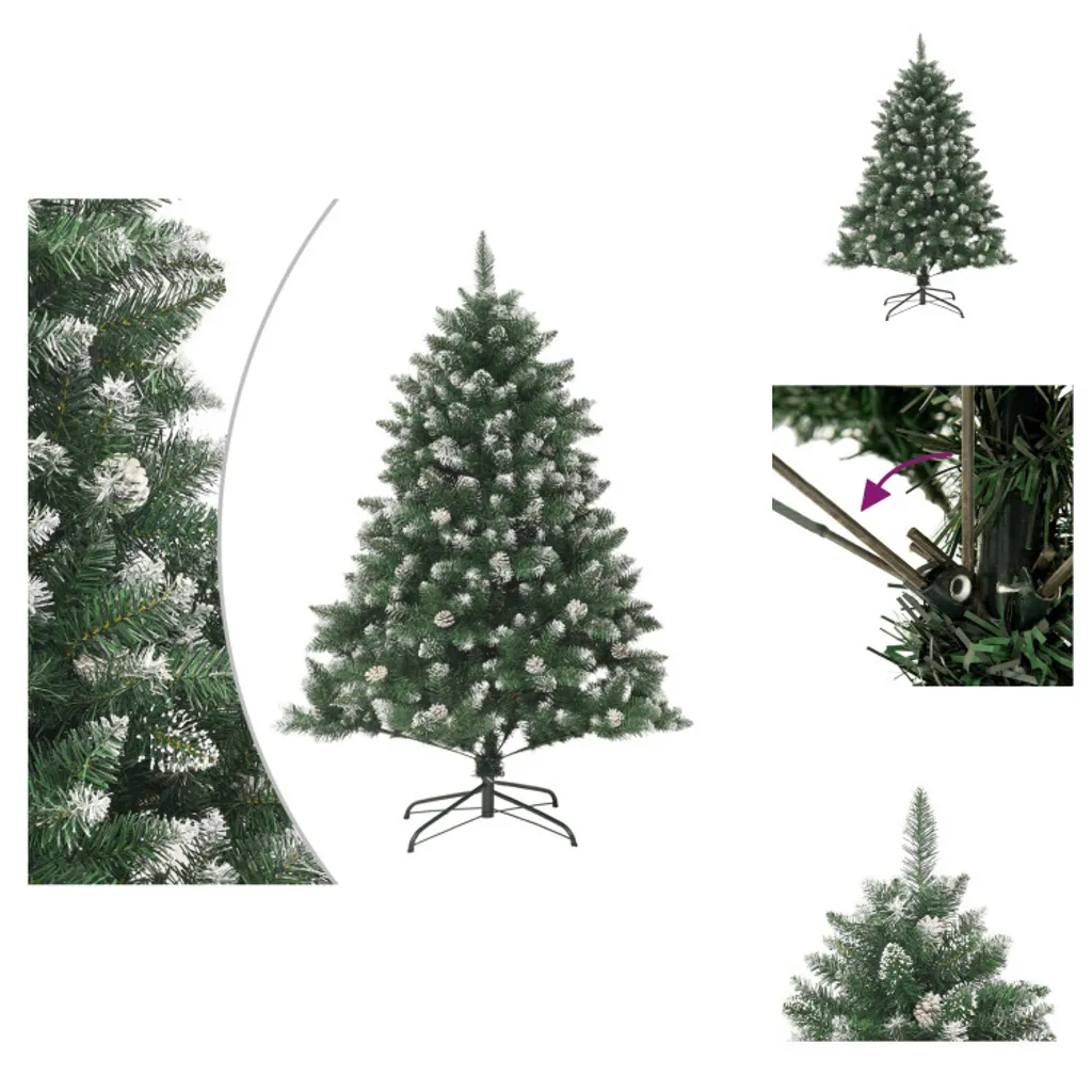 Sapin de Noël artificiel vidaXL 120 cm en PVC avec support robuste