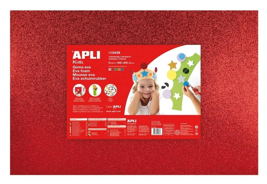 Papier mousse Apli anti-déchirure 600x400 mm pailleté - Set créatif DIY