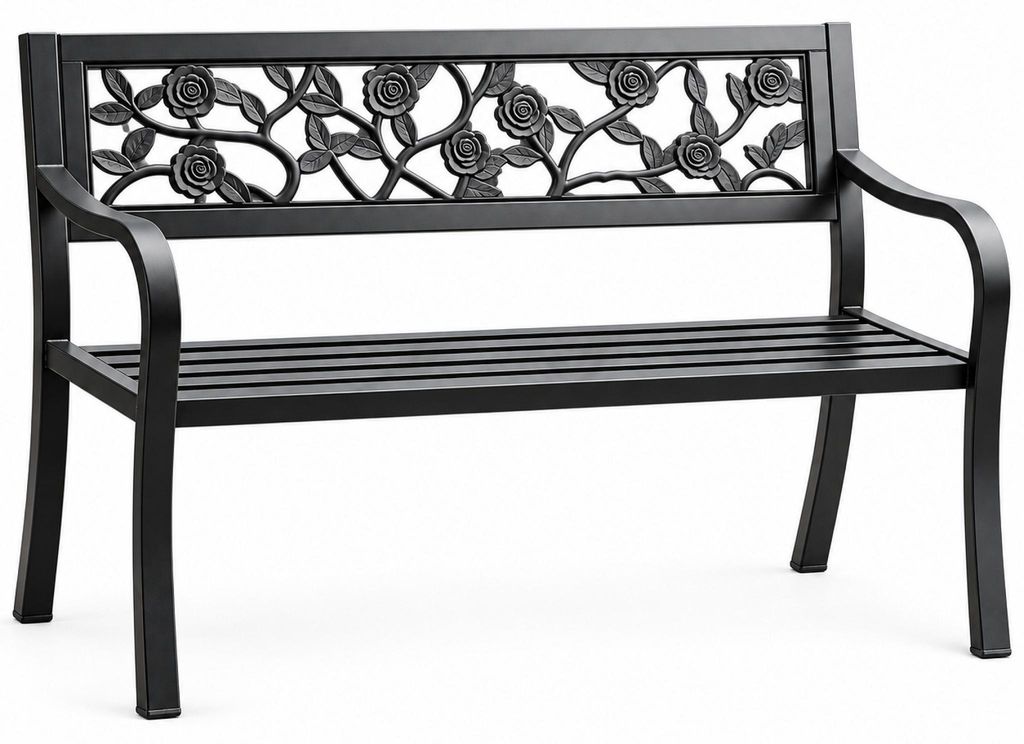 Panca da giardino in metallo Aga 125x53x77 cm Immagine del prodotto 