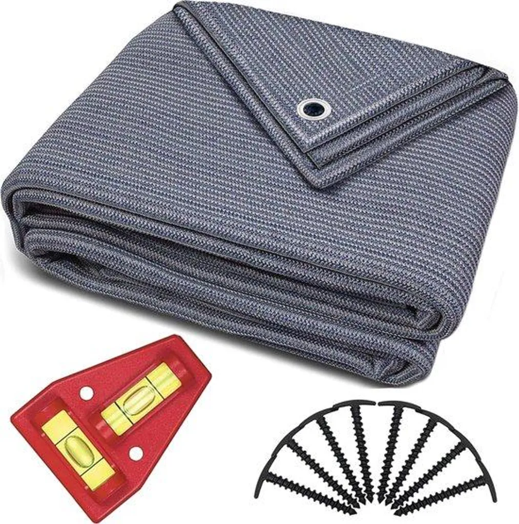 Tapis de sol jardin 300x500 cm en HDPE bleu et gris haute densité