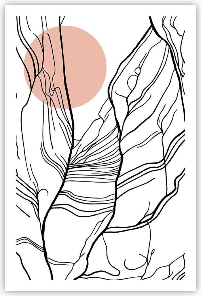 Poster - Poster ohne Rahmen - Abstraktion Linien Sonne - 61x91,5 cm - Wand Bild - Wanddeko - Wandbilder - Kunstposter - Wandposter - Bilder - Kunst...