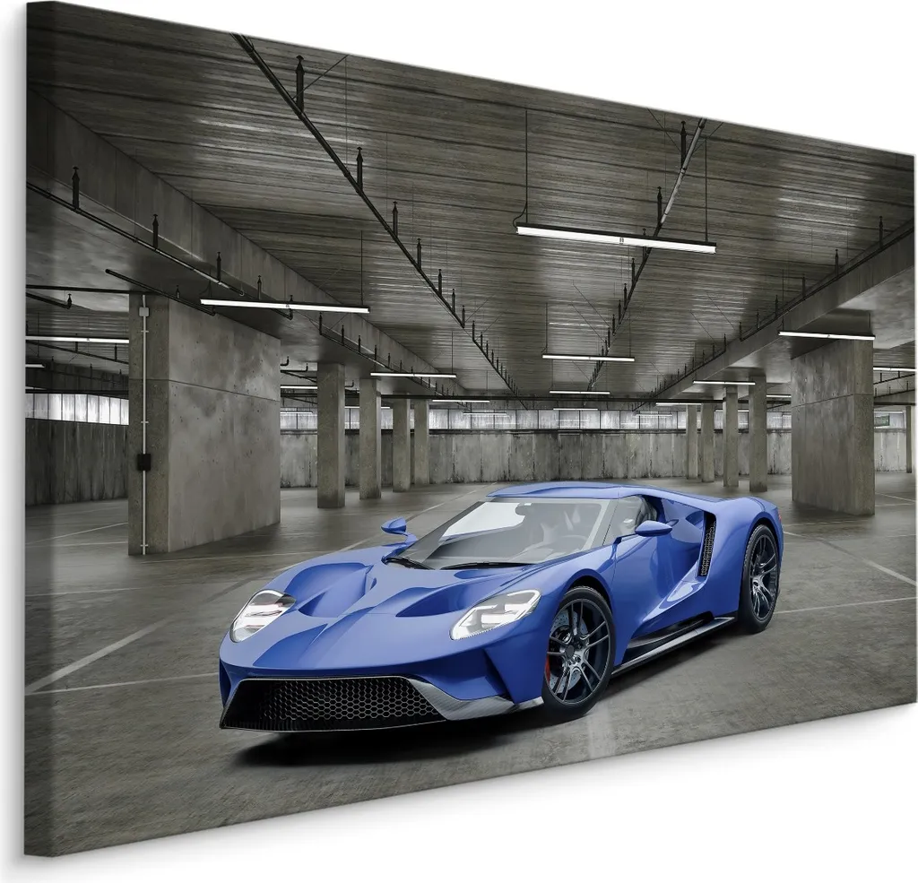 Favolosa carta da parati su tela 90x60 cm XXL stampa d'arte auto auto sportive parcheggio sotterraneo
