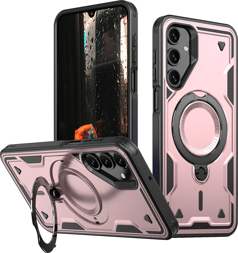 Cover Samsung Galaxy A25 Antiurto Militare Magnetica Rosa Ring