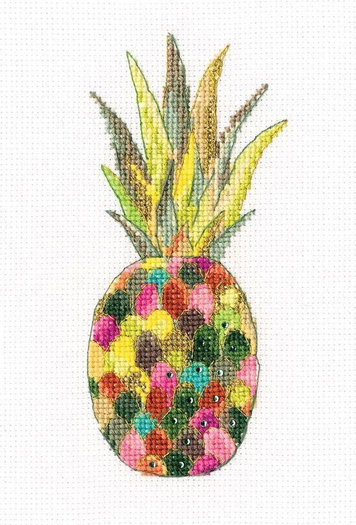 RTO Kreuzstich Set "Schmuck Ananas" C319, Zählmuster, 6x13.5 cm