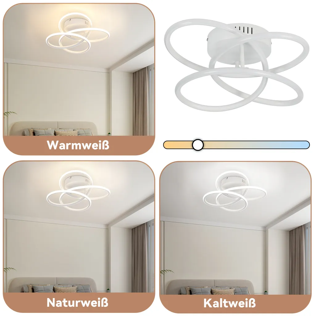 Plafonnier LED Variable 44W Design Blanc avec Télécommande pour Bureau
