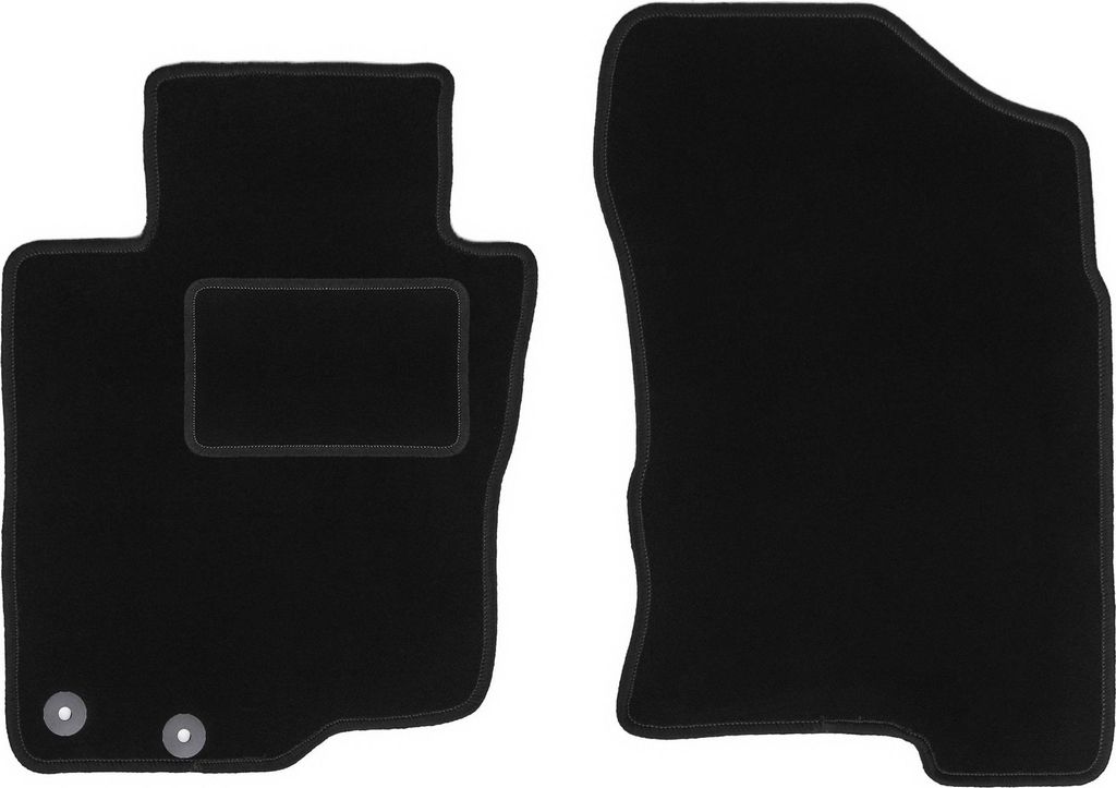 Velours-Fußmatten Vorne passend für Toyota Hilux VIII (Abholung, Bj. 2015-) – schwarz, passgenau, mit Befestigungen set 2 Stk. - STANDARD