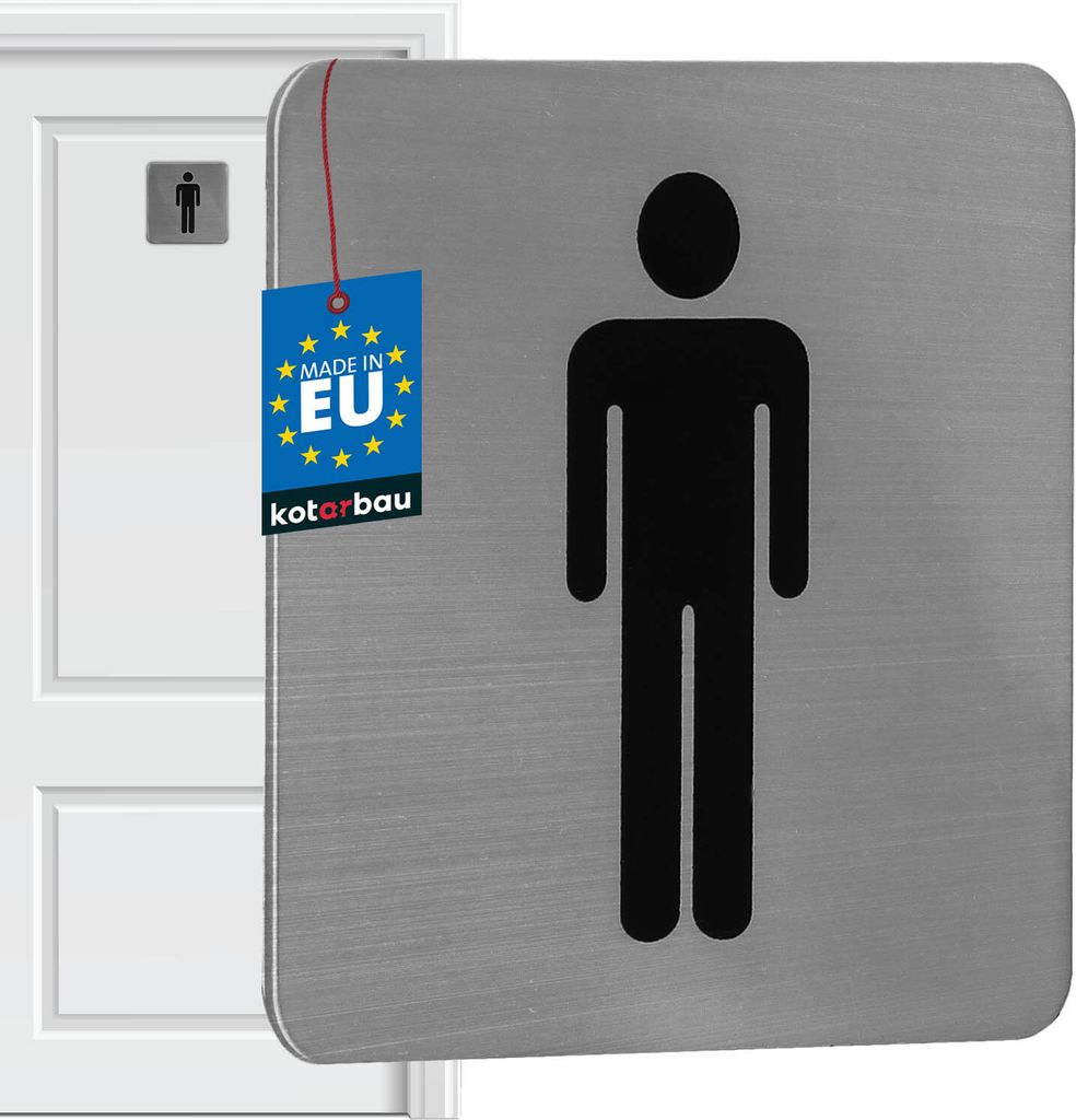 KOTARBAU® Plaque WC 7 x 7 cm Acier inoxydable Plaque carrée Image du produit 