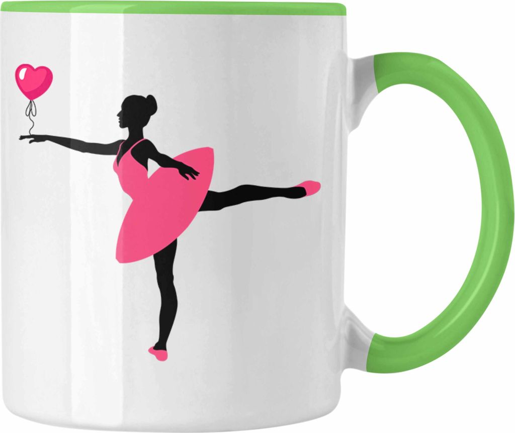 Trendation - Ballett Ballerina Tasse Mädchen Geschenk Lehrer Frauen Balett Geschenkidee Kaffeetasse (Grün)