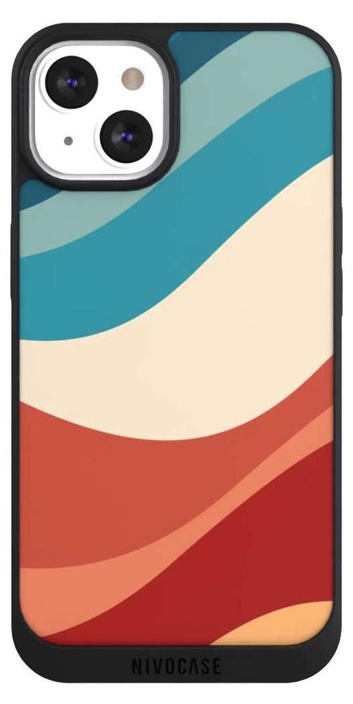 NIVOCASE Handyhülle für Apple iPhone 13 Hülle NIVOpure Case Schwarz Farbe Farbverlauf Welle